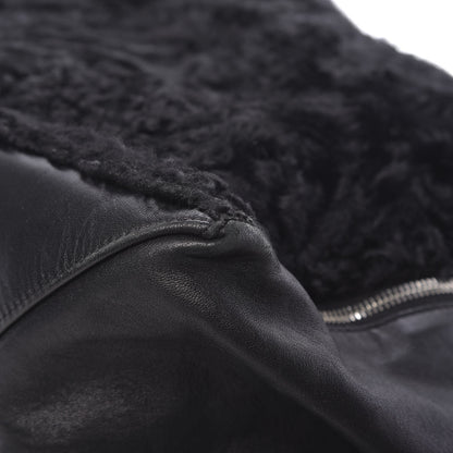 Celine Shiny Smooth Calfskin Shearling Horizontal Cabas Zipper Tote Black 13 of 17