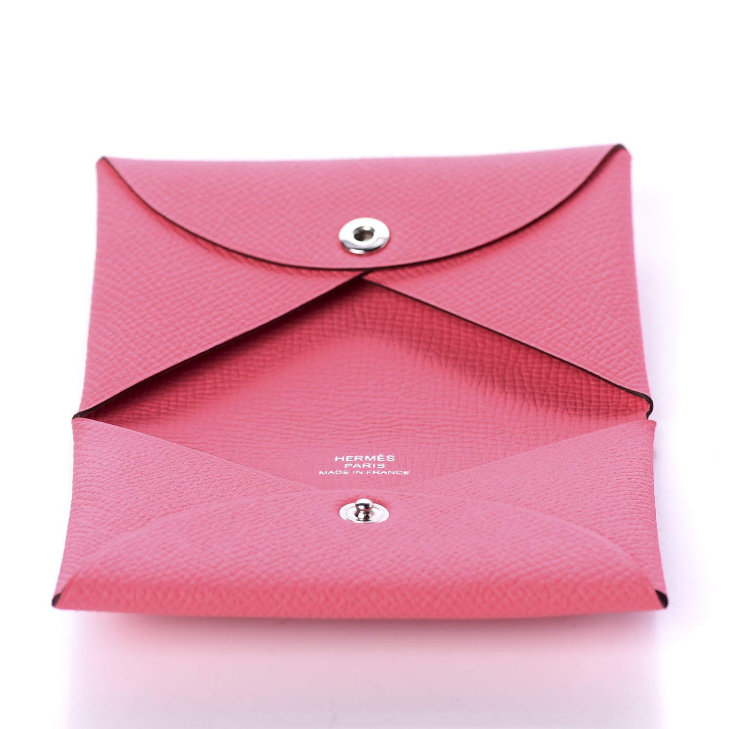 Hermes Epsom Calvi Card Case Rose Azalee 3 of 5