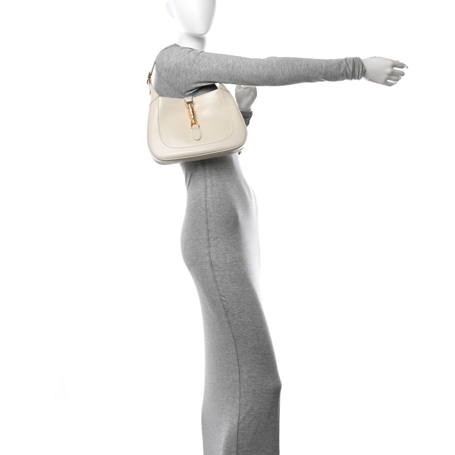 Boarded Dyana Lux Calfskin Small Jackie 1961 Hobo Mystic White