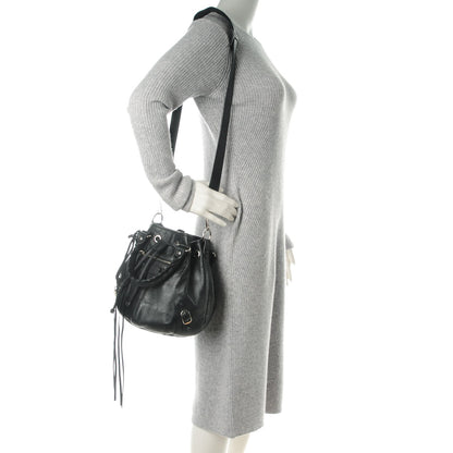 Balenciaga Matte Goatskin Rubber Covered Classic Hardware Mini Pompon Black 2 of 7