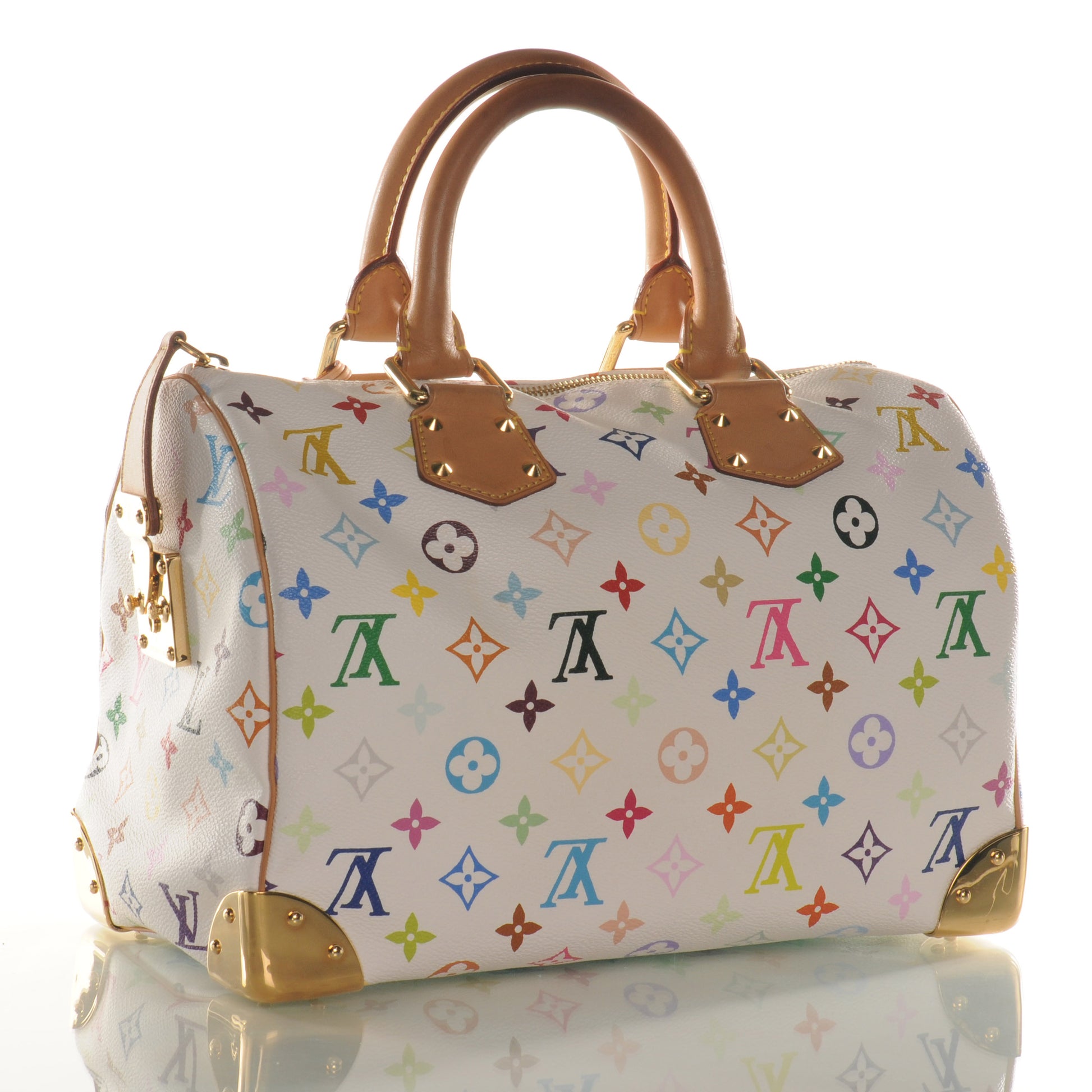 Louis Vuitton Monogram Multicolor Speedy 30 White 3 of 9