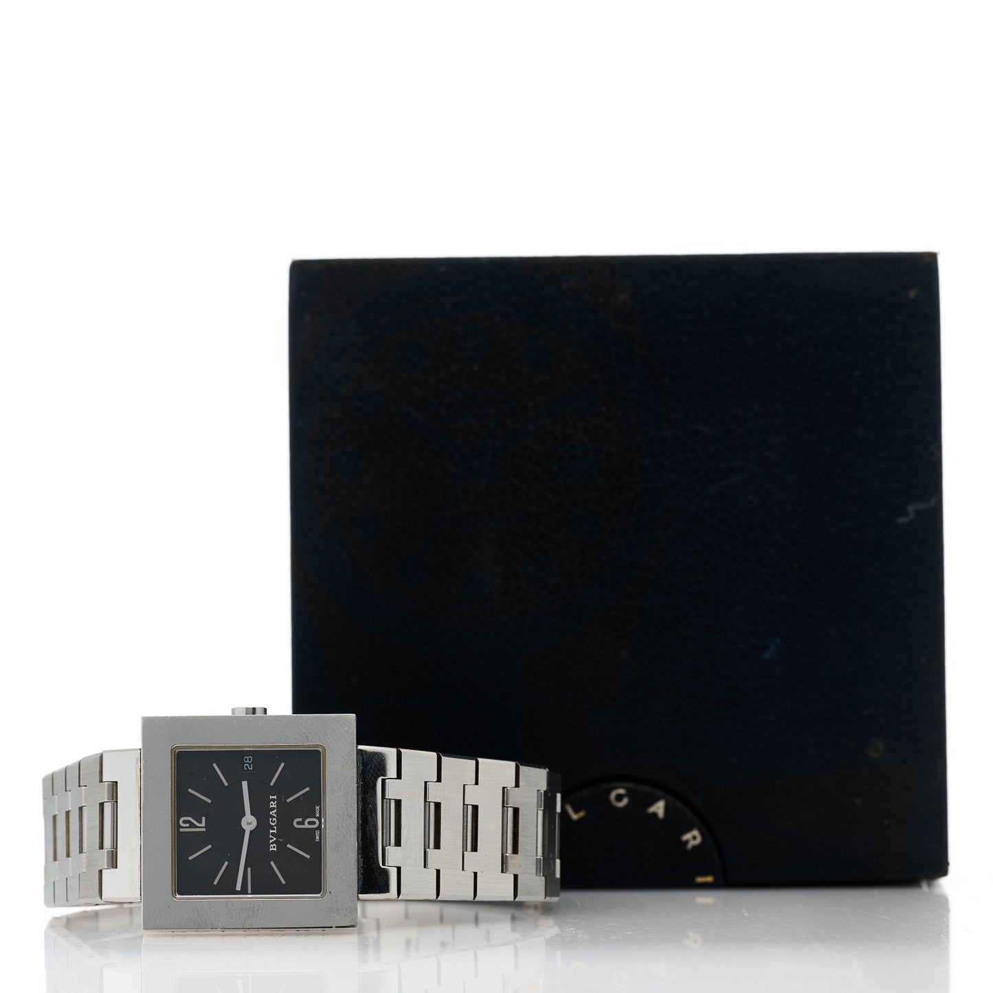 Stainless Steel 27mm Quadrato Quartz Watch Black