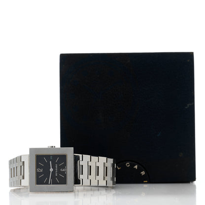 Bulgari Stainless Steel 27mm Quadrato Quartz Watch Black 5 of 5