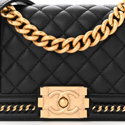 Chanel Caviar Quilted Small Chain Around Boy Flap Black 8 of 11