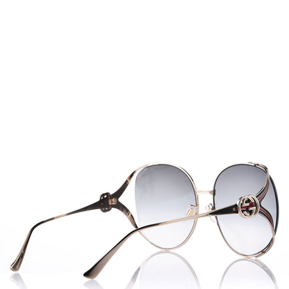 Gucci Metal Round Frame GG0225S Sunglasses Gold 5 of 9