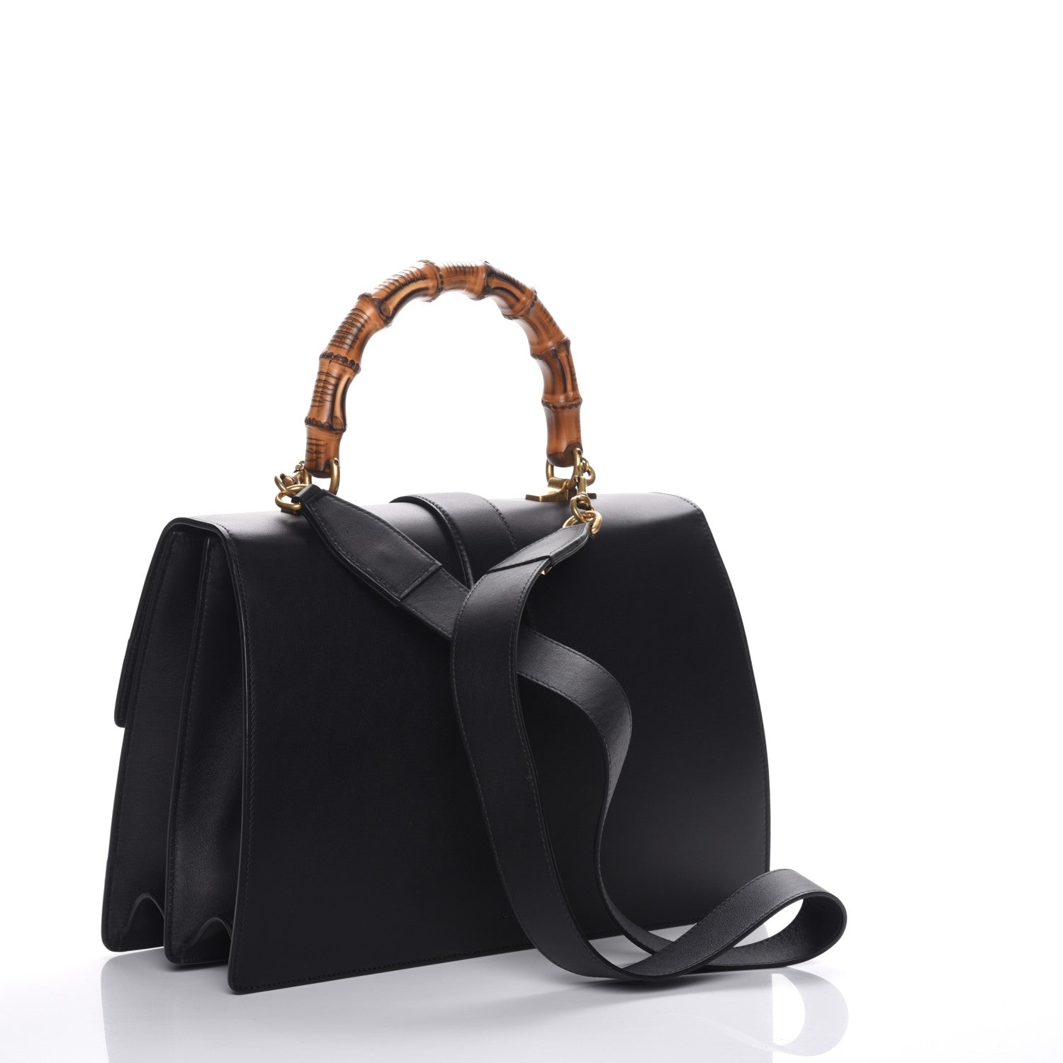 Gucci Calfskin Bamboo Web Large Dionysus Top Handle Bag Black Bright Evergreen Hibiscus Red 4 of 8
