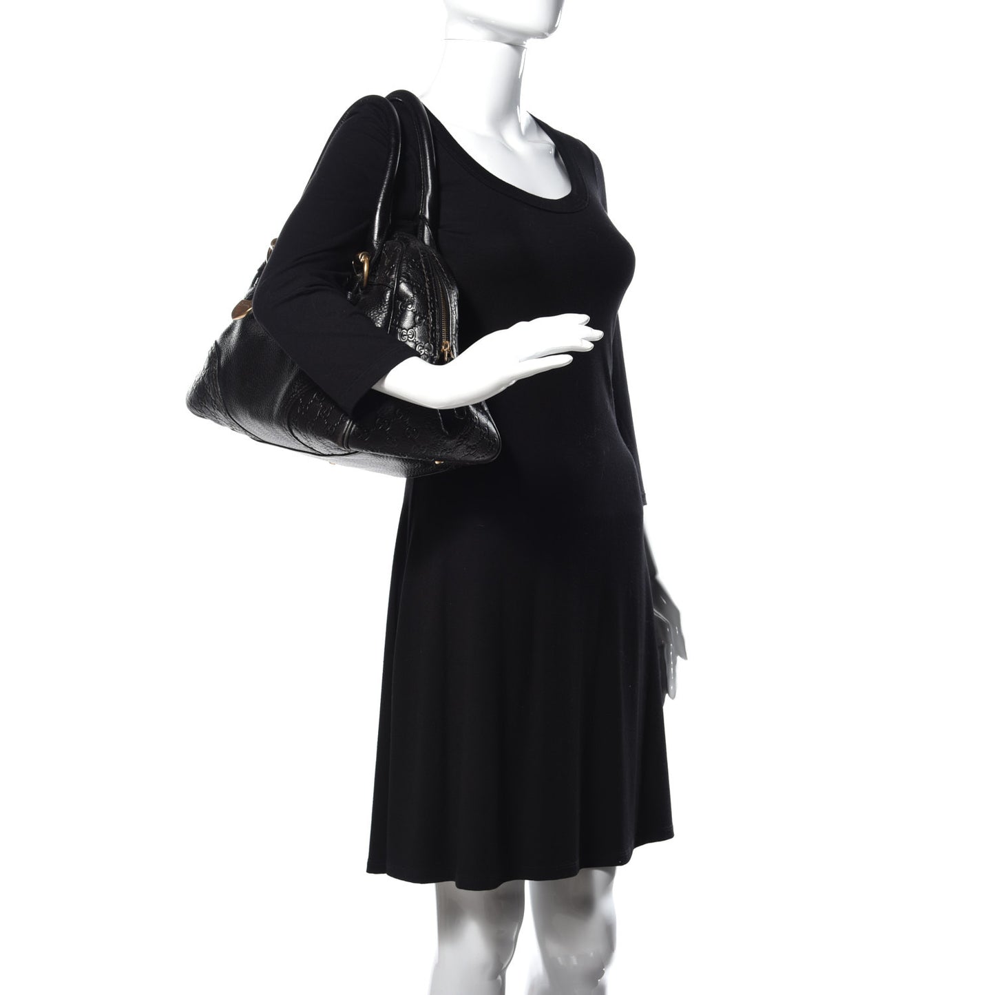 Guccissima Signoria Large Dome Bag Black