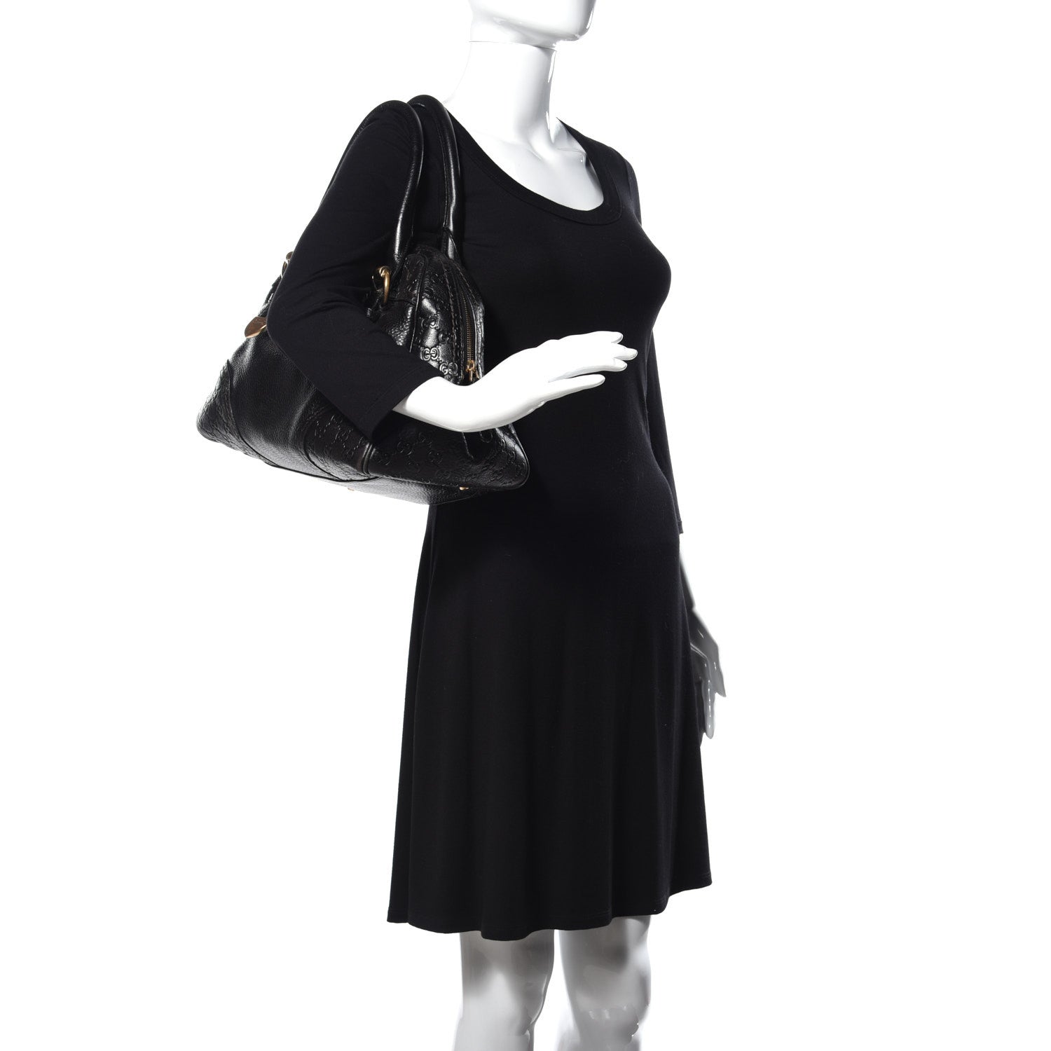 Gucci Guccissima Signoria Large Dome Bag Black 2 of 12