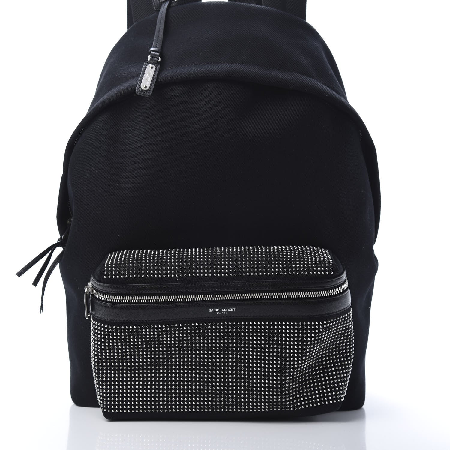 Saint Laurent Canvas City Studded Backpack Black 7 of 9