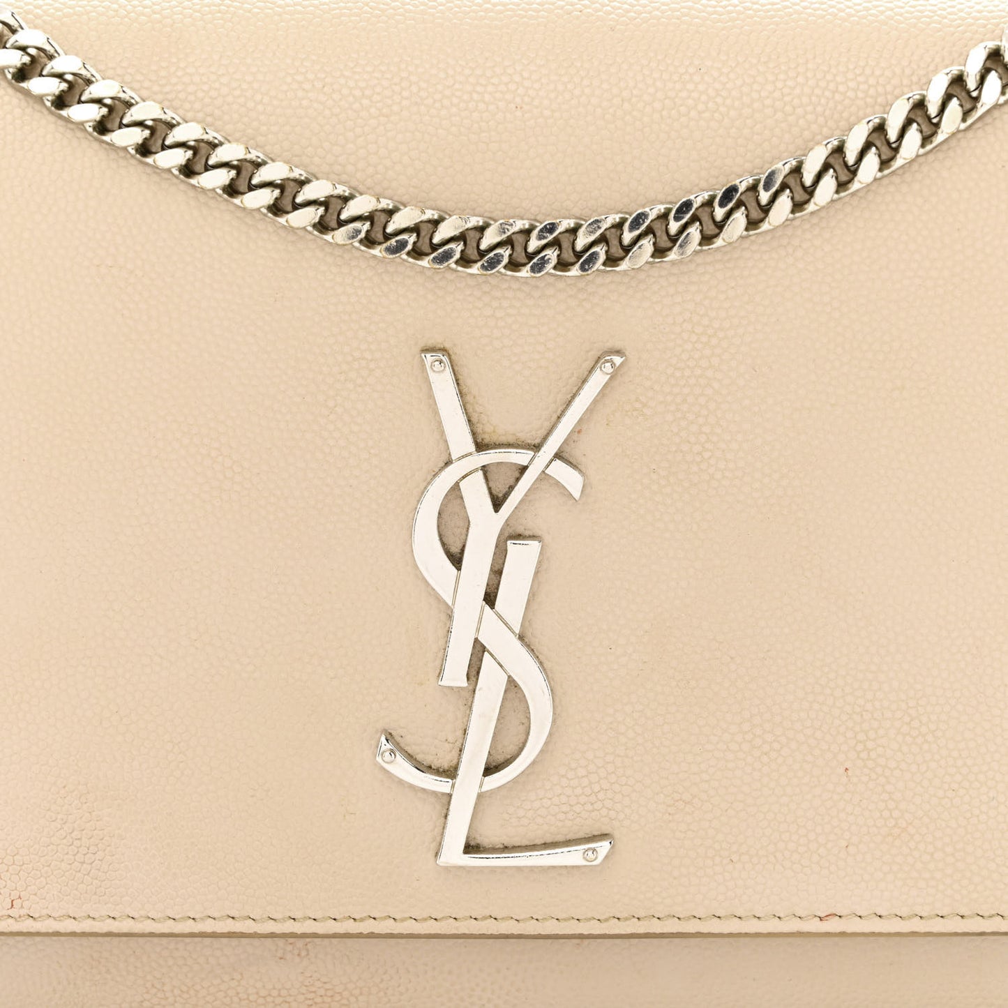 Grain De Poudre Medium Classic Monogram Kate Satchel Sable Beige