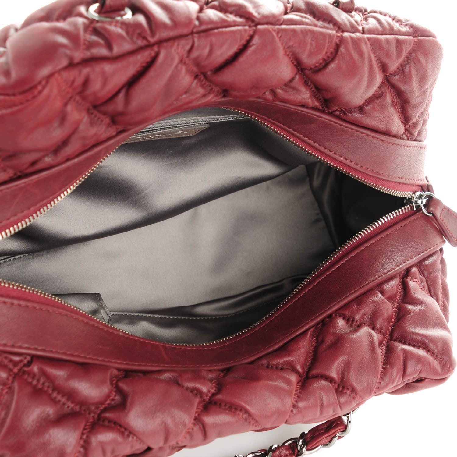 Chanel Calfskin Bubble Quilt Bowler Bordeaux 5 of 7
