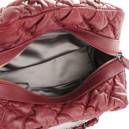 Chanel Calfskin Bubble Quilt Bowler Bordeaux 5 of 7