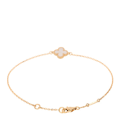 Van Cleef & Arpels 18K Yellow Gold Mother of Pearl Sweet Alhambra Bracelet 3 of 9