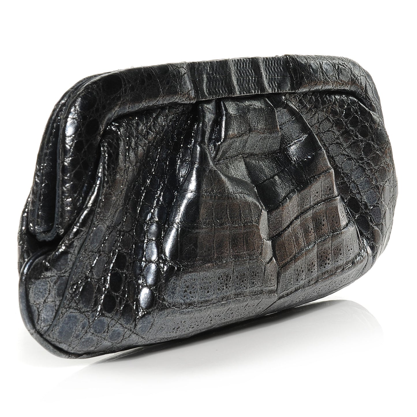 Crocodile Clutch Pewter