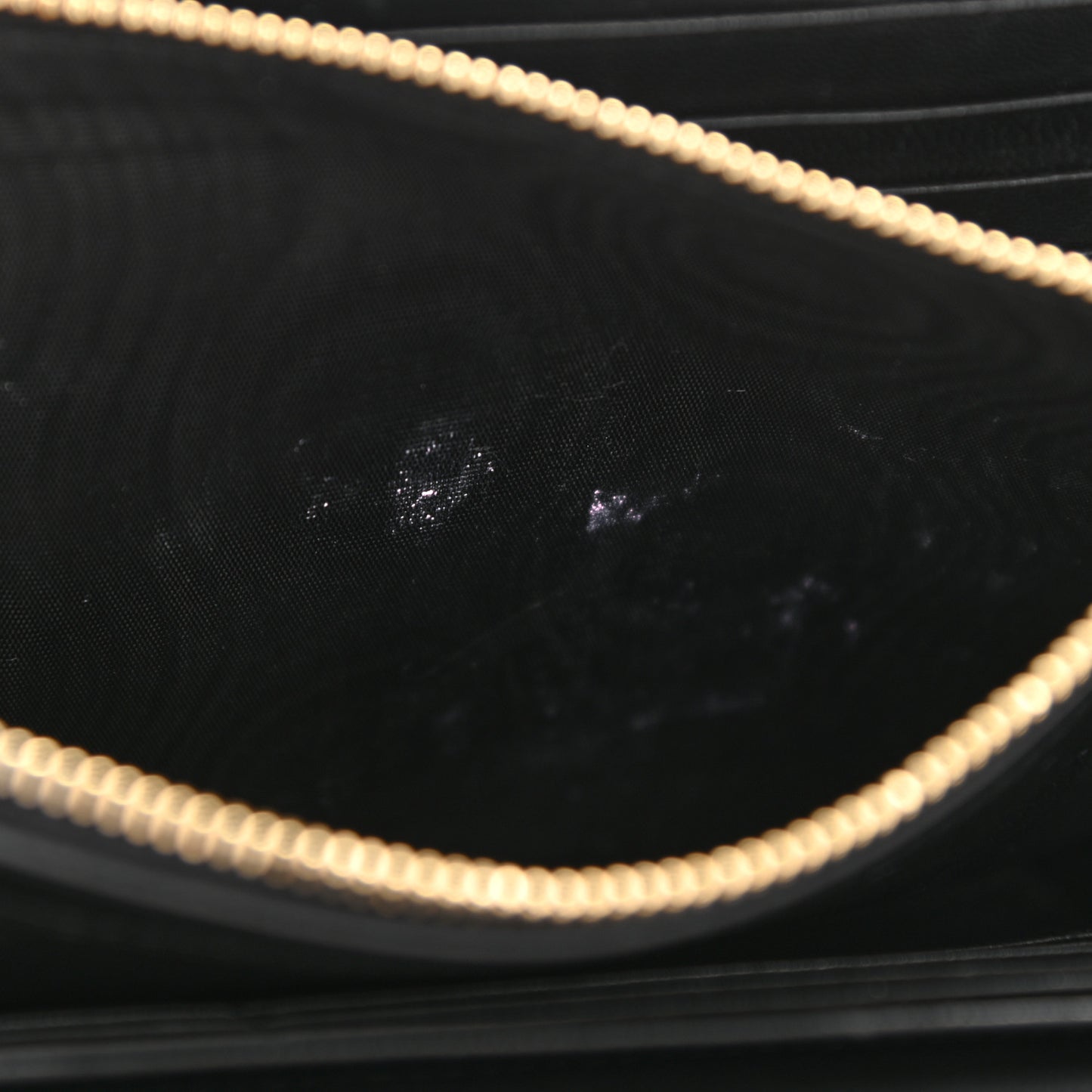 Lambskin Matelasse Chevron Monogram Sulpice Chain Wallet Black