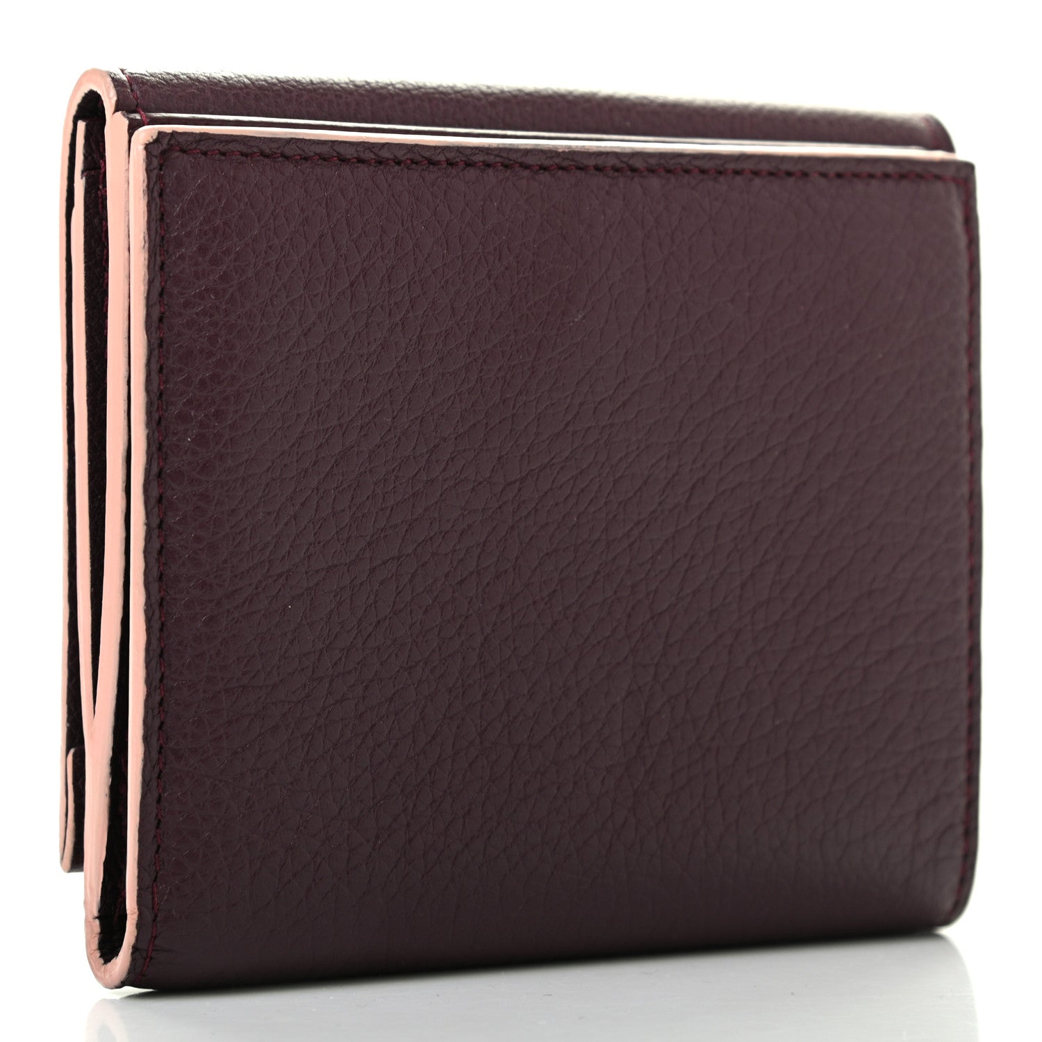 Louis Vuitton Calfskin LockMe II Compact Wallet Prune 3 of 8