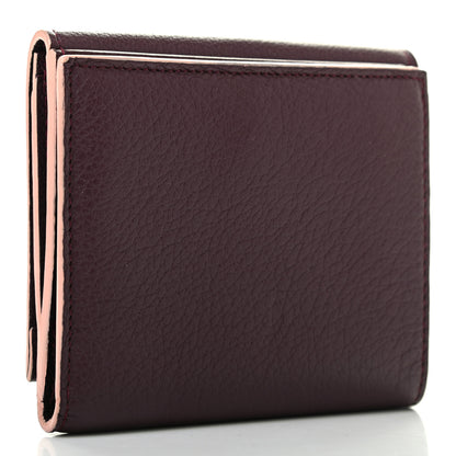 Louis Vuitton Calfskin LockMe II Compact Wallet Prune 3 of 8