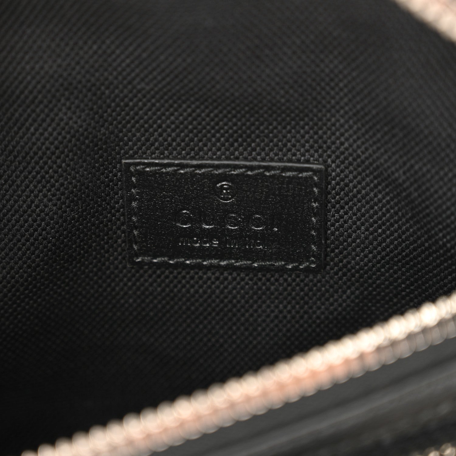 Gucci GG Supreme Monogram Textured Calfskin Retro Interlocking G Belt Bag Black 7 of 11