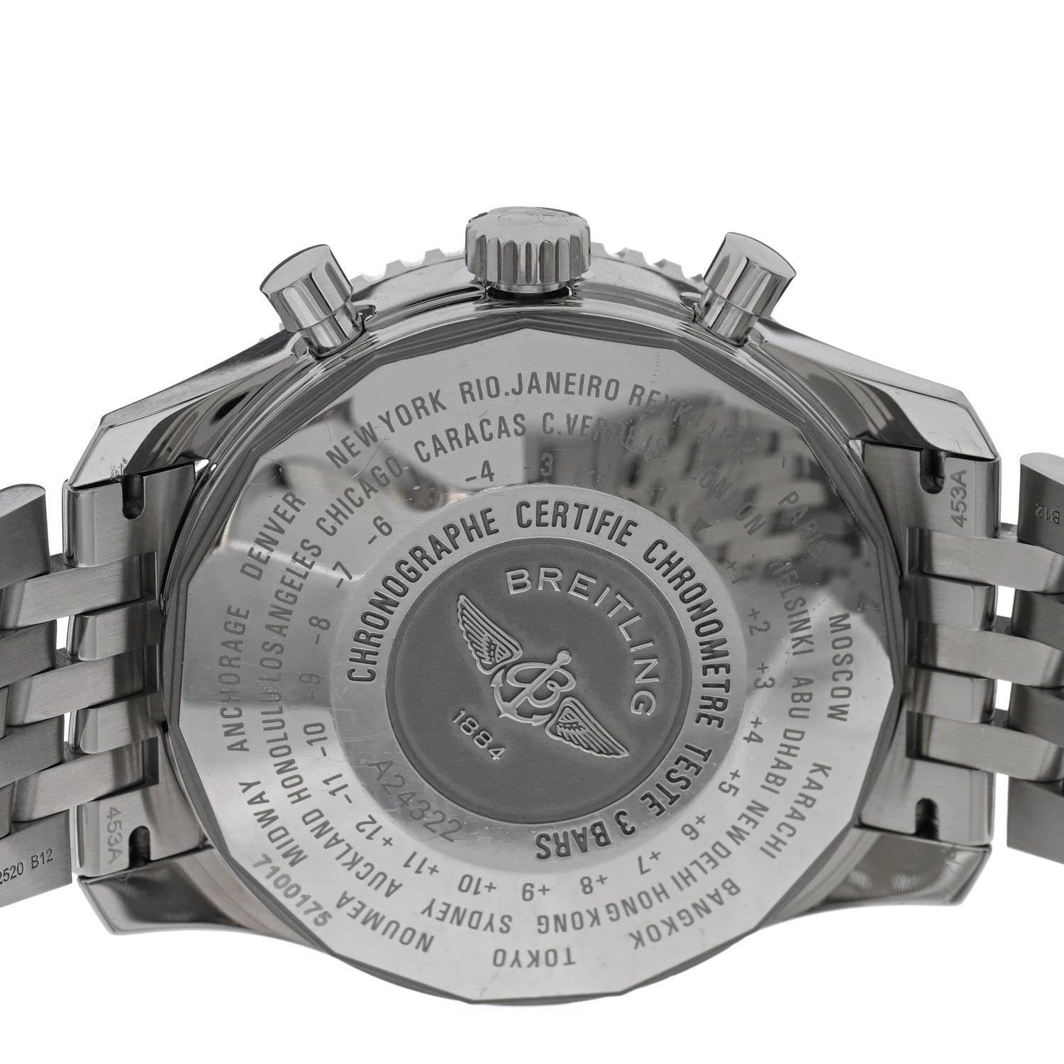 Breitling Stainless Steel 46mm Navitimer GMT World Automatic Watch Black A24322 4 of 5