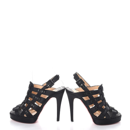 Christian Louboutin Satin 100 Strappy Pumps 36.5 Black 6 of 11
