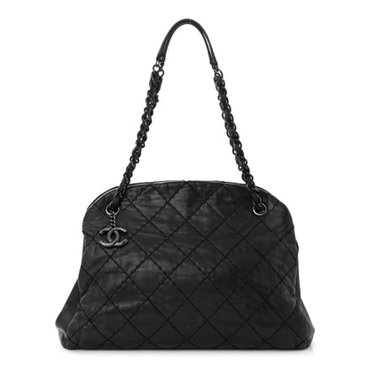 Chanel Iridescent Calfskin Large Just Mademoiselle Bowling Bag Black 1 of 13