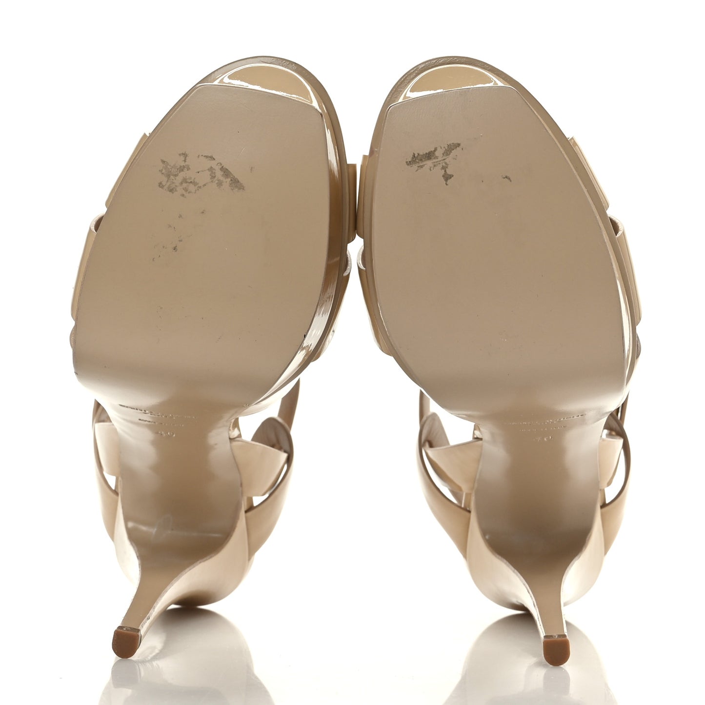 Patent Tribute 105 Platform Sandals 40 Nude Powder