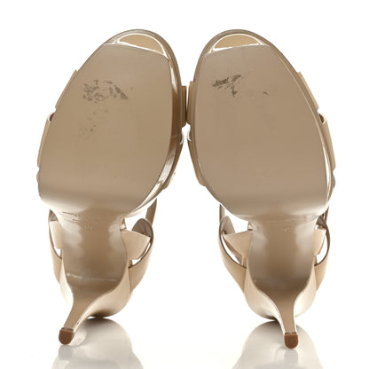 Saint Laurent Patent Tribute 105 Platform Sandals 40 Nude Powder 5 of 7