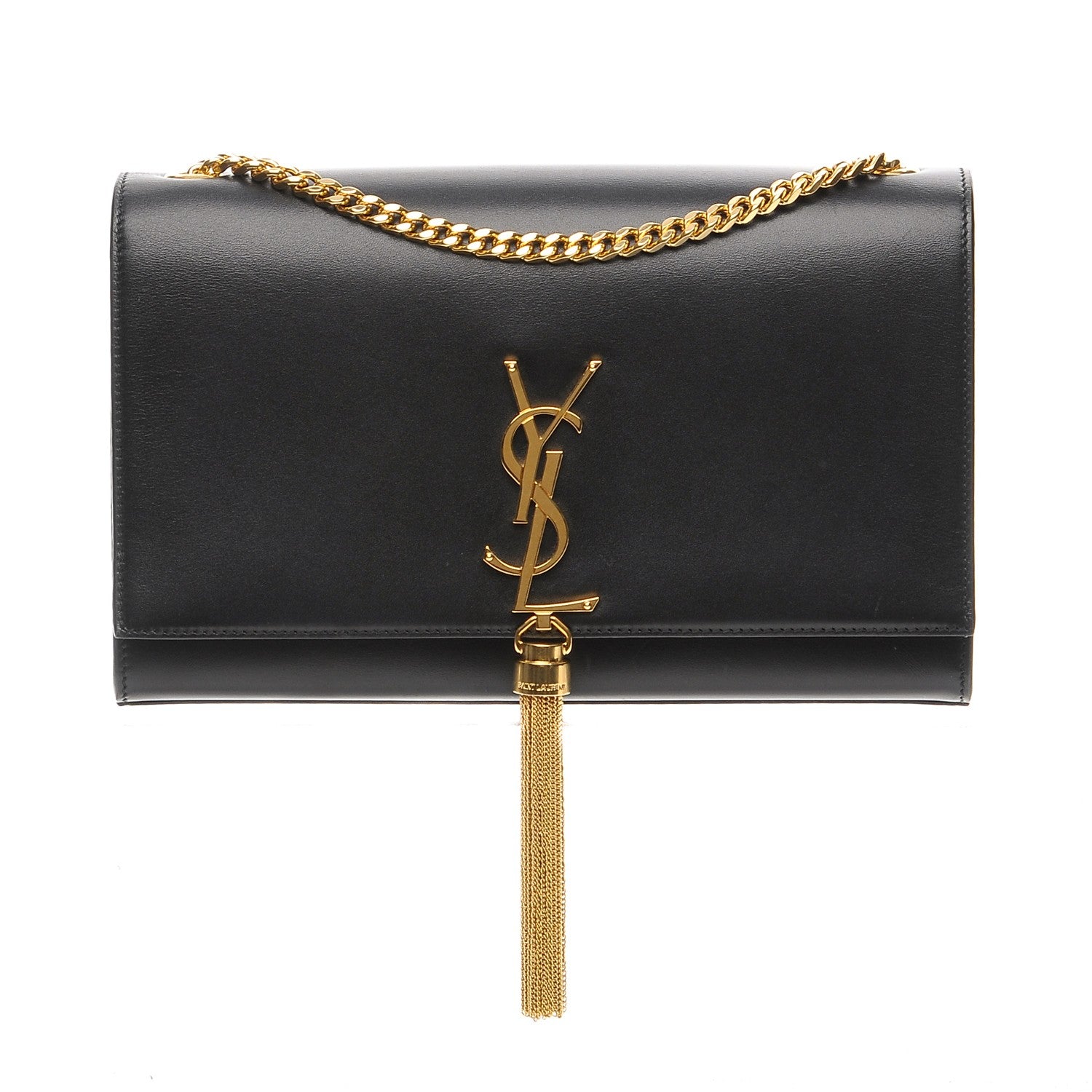 Saint Laurent Smooth Calfskin Medium Classic Monogram Kate Tassel Satchel Black 1 of 8