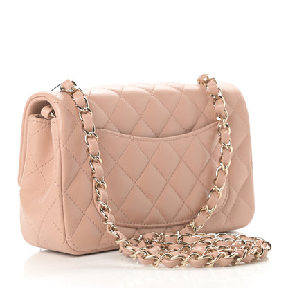 Chanel Lambskin Quilted Mini Rectangular Flap Beige 3 of 11