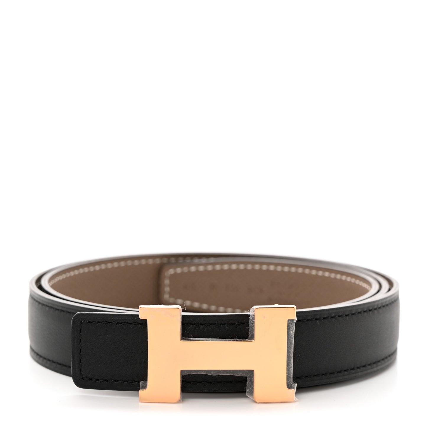 Swift Epsom 24mm Mini Constance H Belt 85 34 Black Etoupe