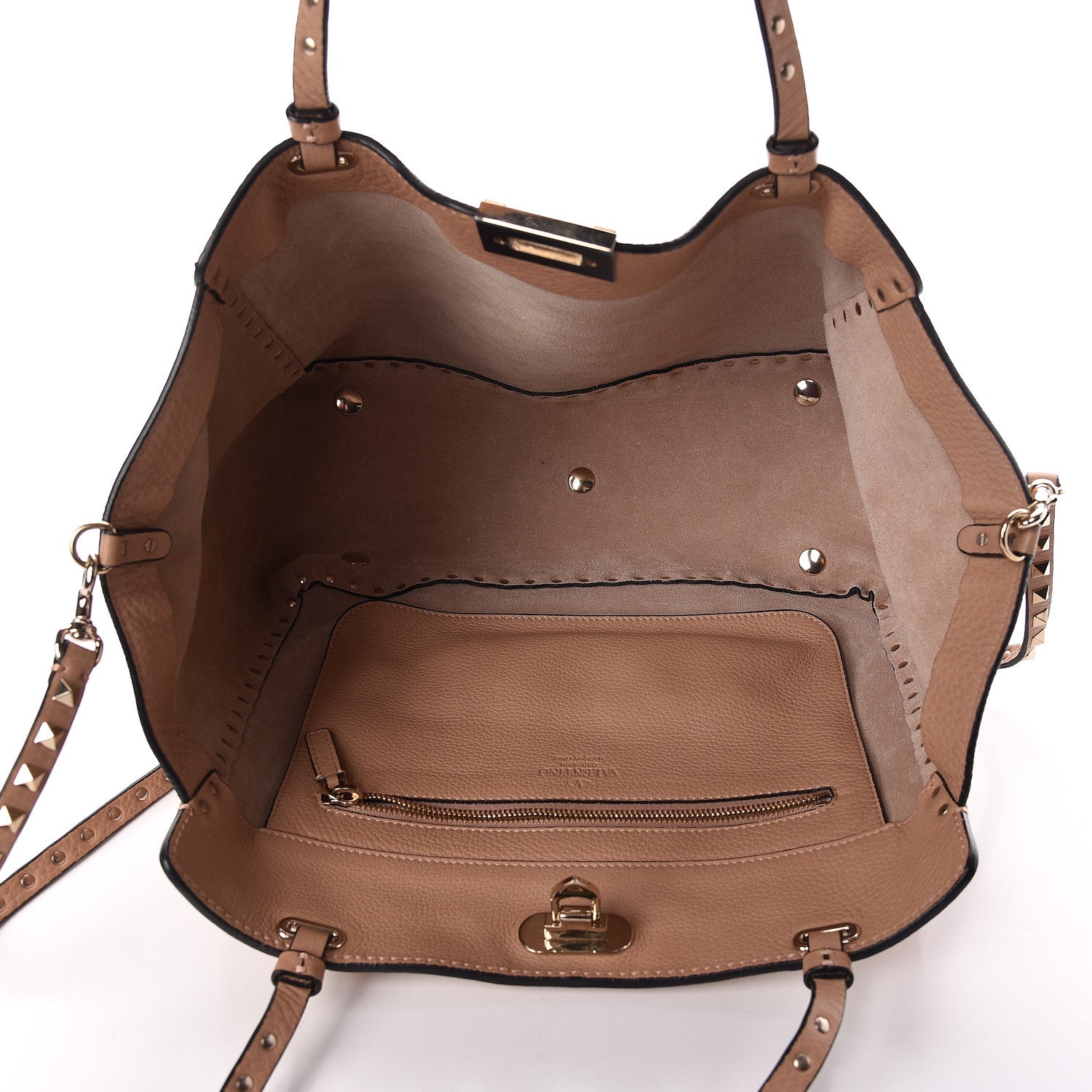 Valentino Garavani Pebbled Calfskin Medium Rockstud Tote Skin Sorbet 6 of 10