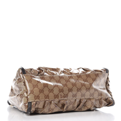 Gucci Crystal Monogram D Ring Gold Hobo Brown 4 of 9