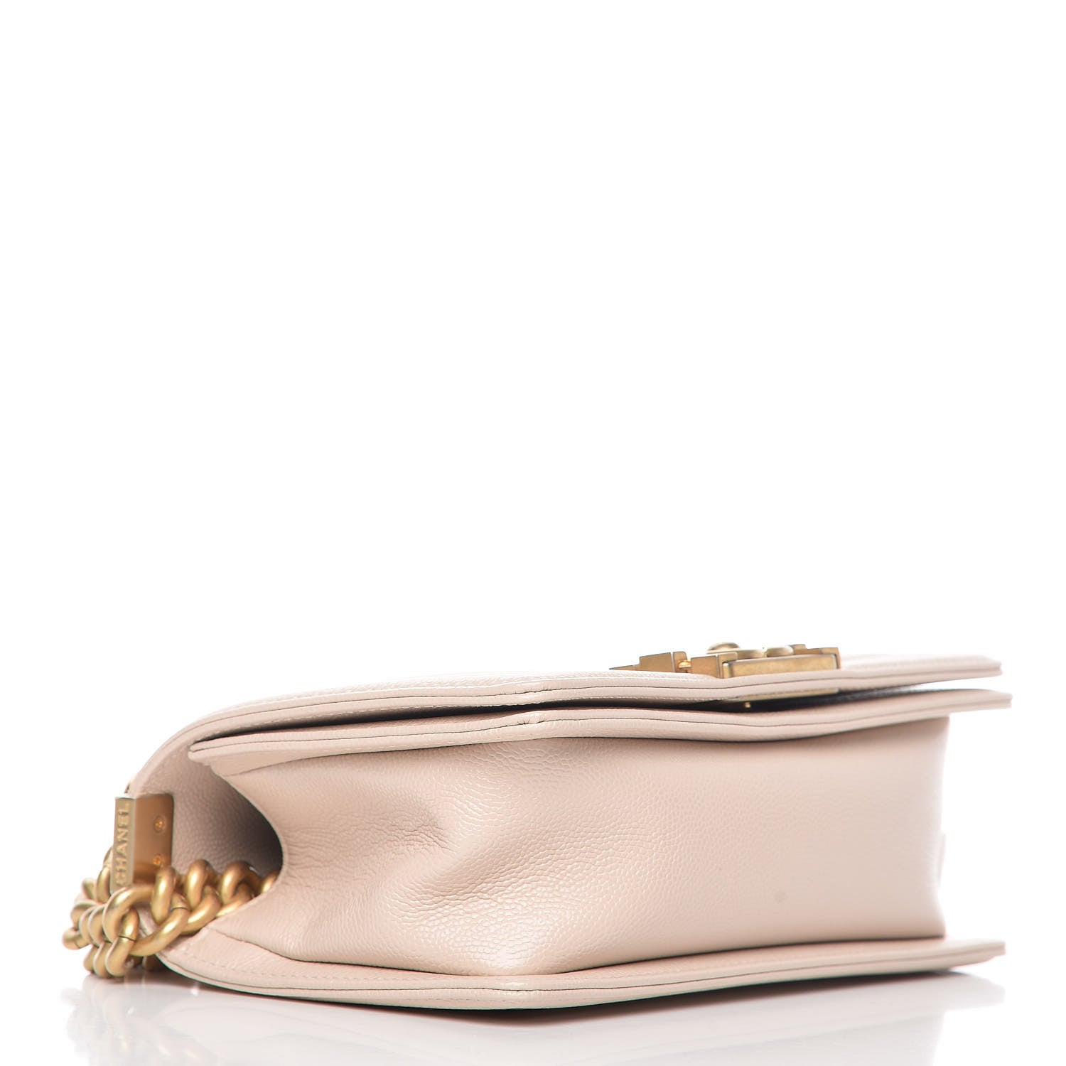 Chanel Caviar Chevron Quilted Small Boy Flap Light Beige 4 of 9