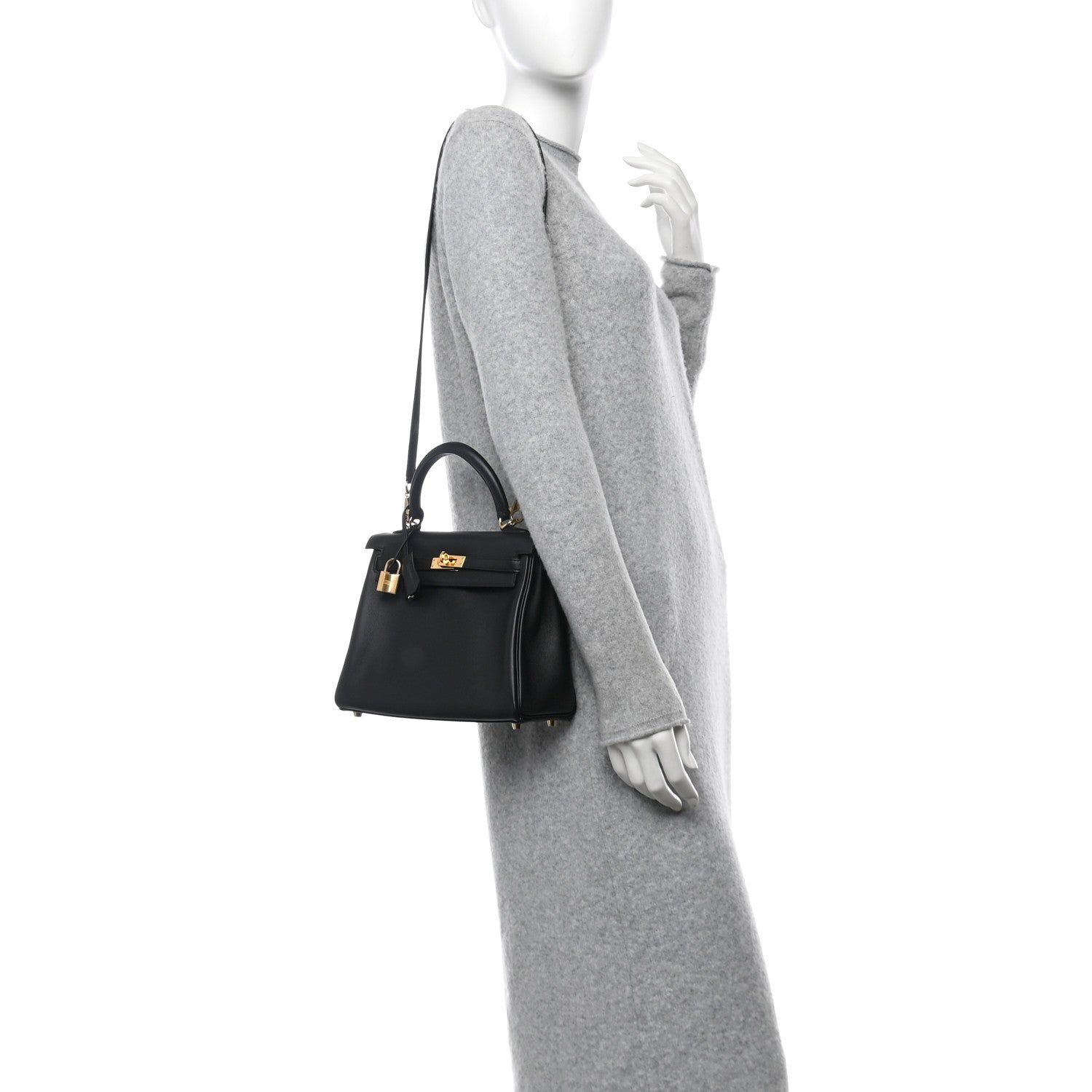 Hermes Swift Kelly Retourne 25 Black 2 of 11