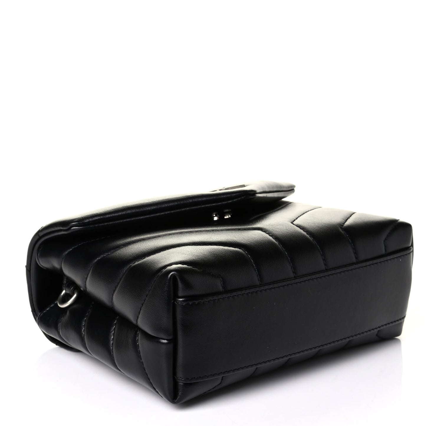 Calfskin Y Quilted Monogram Toy Loulou Crossbody Bag Black