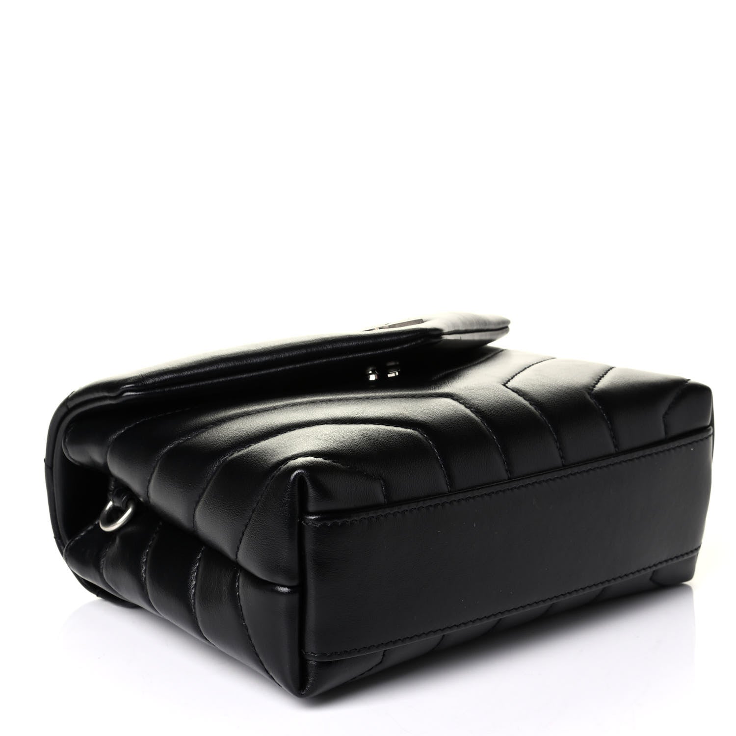 Saint Laurent Calfskin Y Quilted Monogram Toy Loulou Crossbody Bag Black 3 of 6