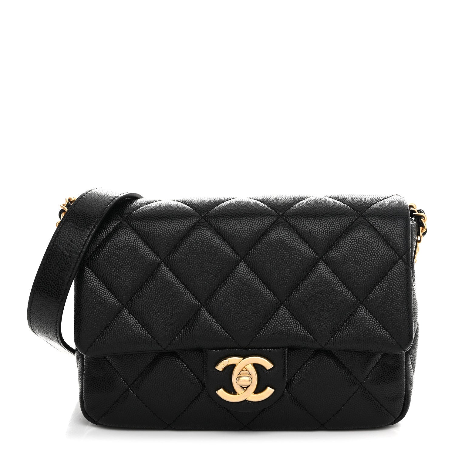 Chanel Caviar Quilted Small Twist Your Buttons Flap Black 1 of 10