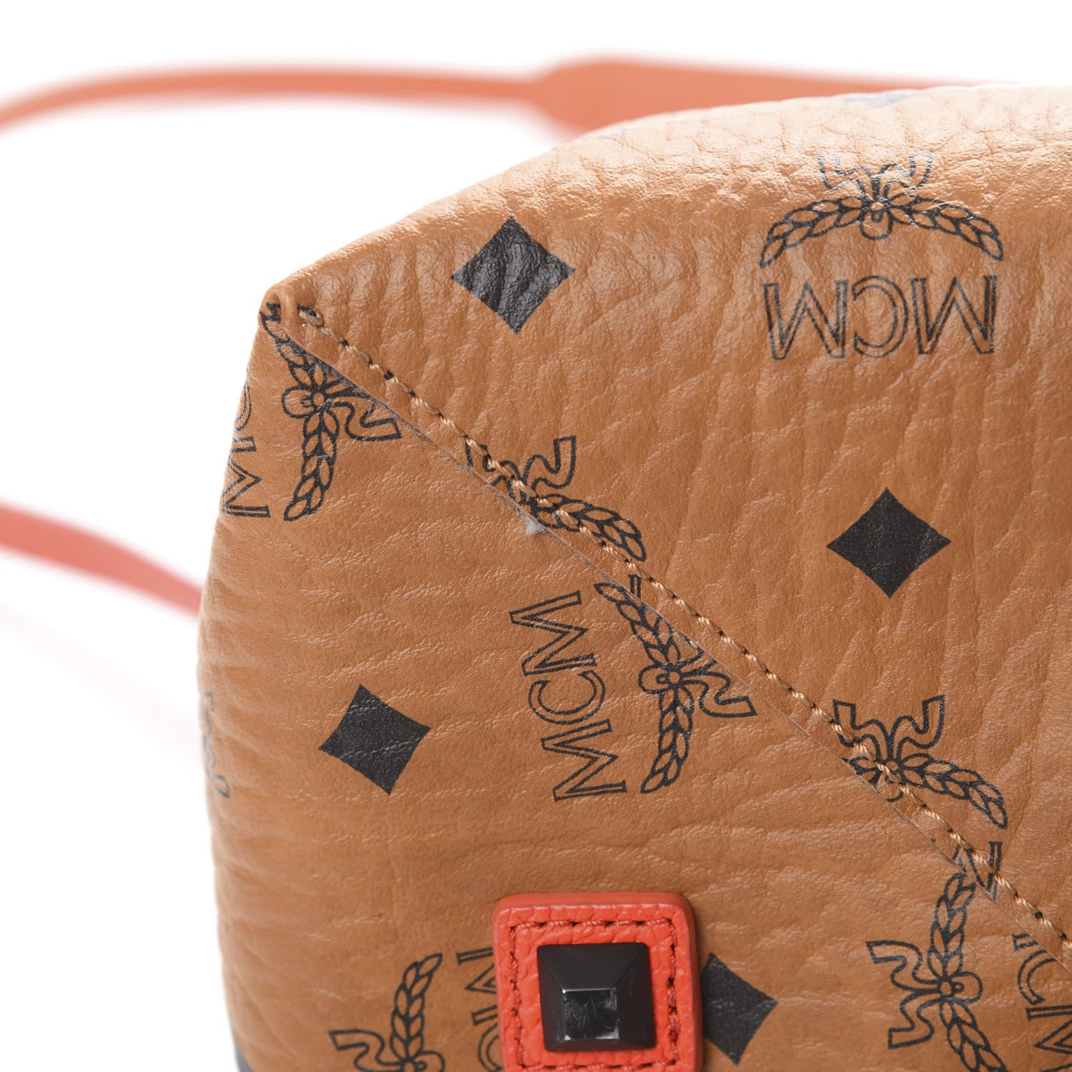MCM Visetos Kira Drawstring Bag Cognac Orange 12 of 16
