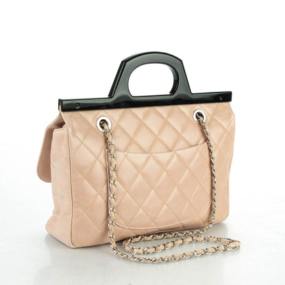Chanel Glazed Calfskin Quilted Small CC Delivery Tote Light Pink 3 of 7