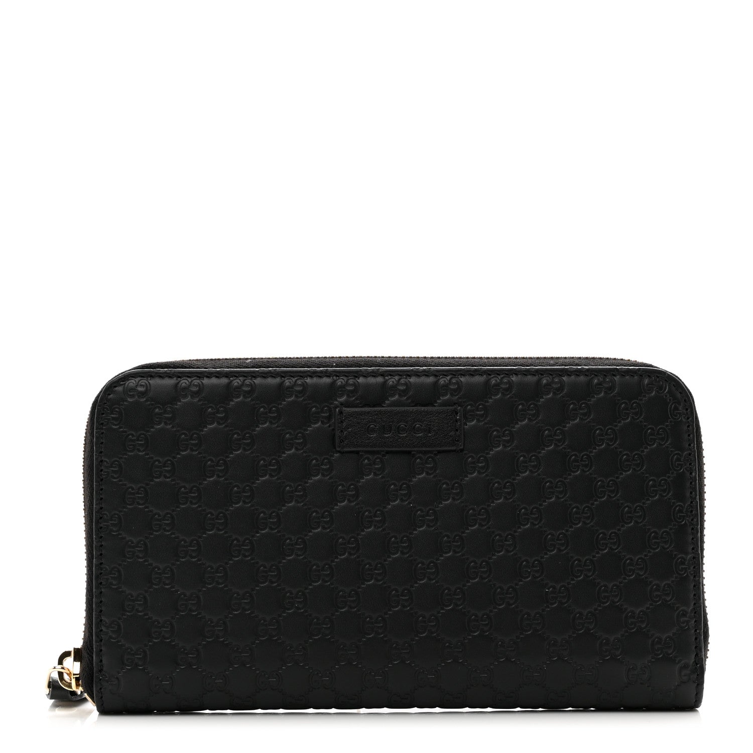 Gucci Guccissima Signature Zip Around Organizer Wallet Black 1 of 8
