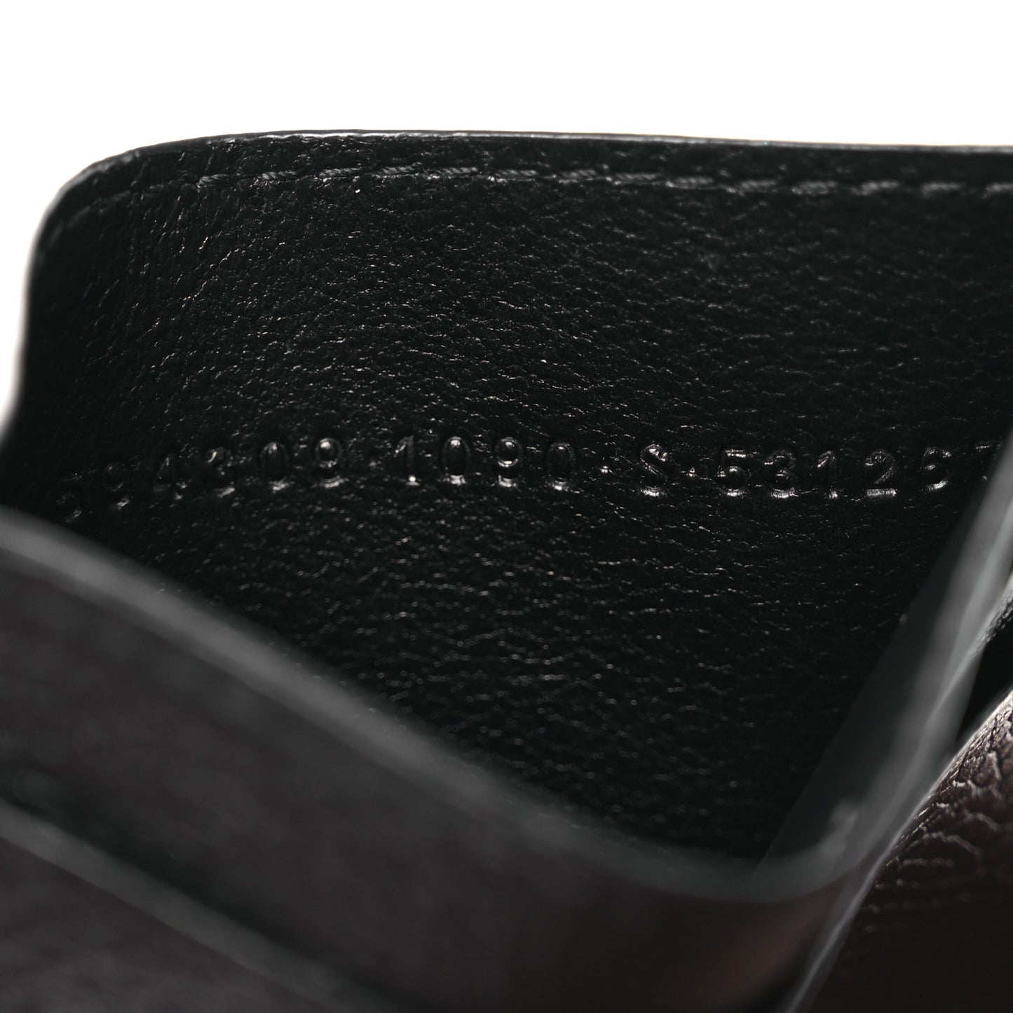 Grained Calfskin Logo Cash Card Holder Black White