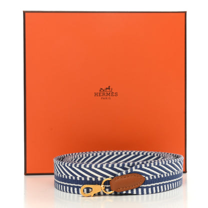 Hermes Toile Swift 25mm Sangle Cavale Shoulder Strap Ecru Bleu Brighton Gold 5 of 5