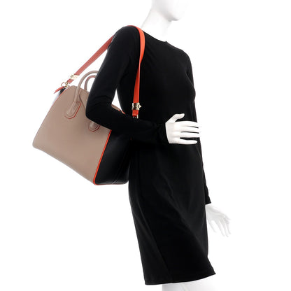 Givenchy Sugar Goatskin Medium Tri-Color Antigona Taupe Black Orange 2 of 9