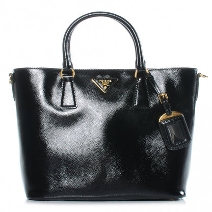 Prada Saffiano Vernice Tote Black 1 of 7