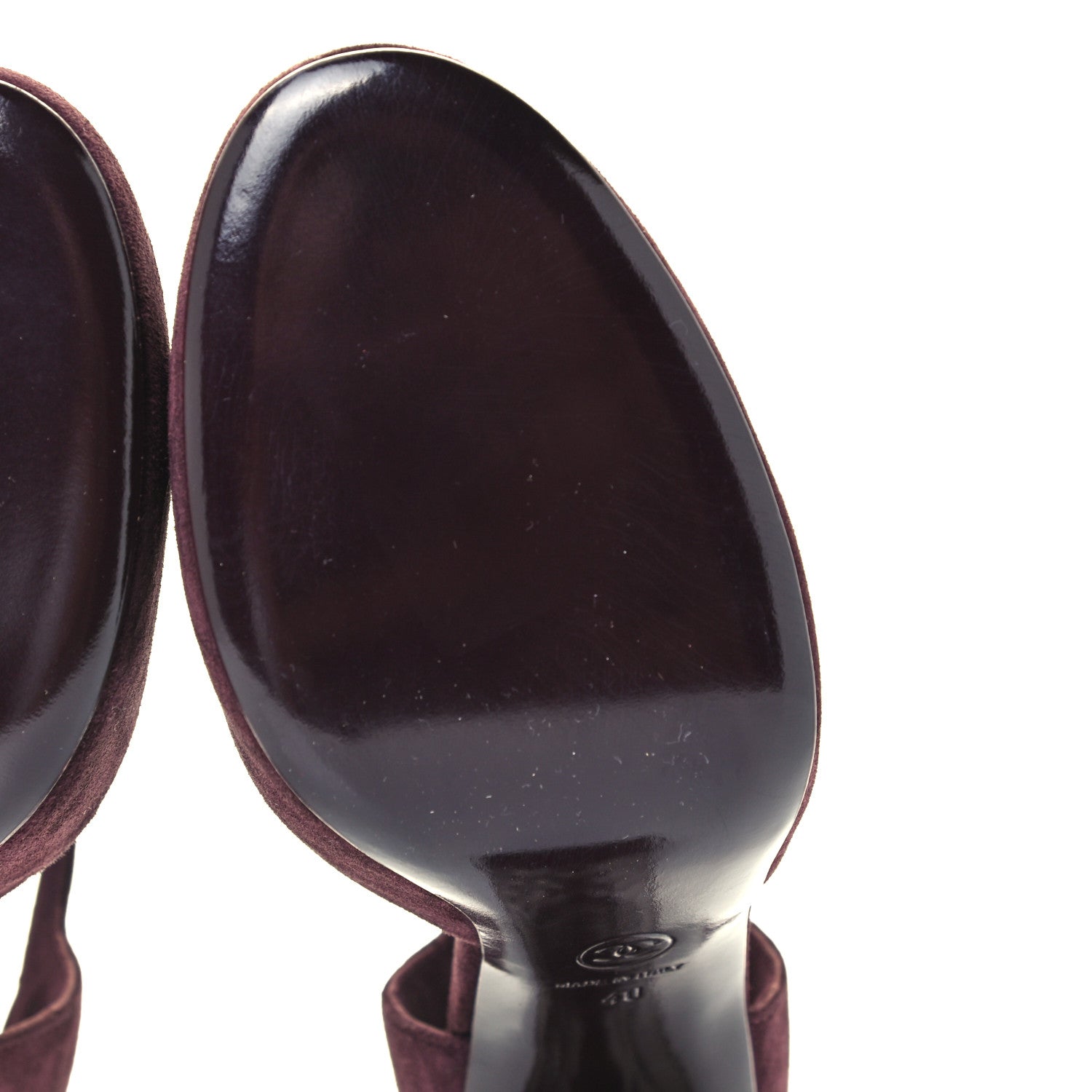 Chanel Suede Calfskin Pumps 40 Dark Purple 12 of 14