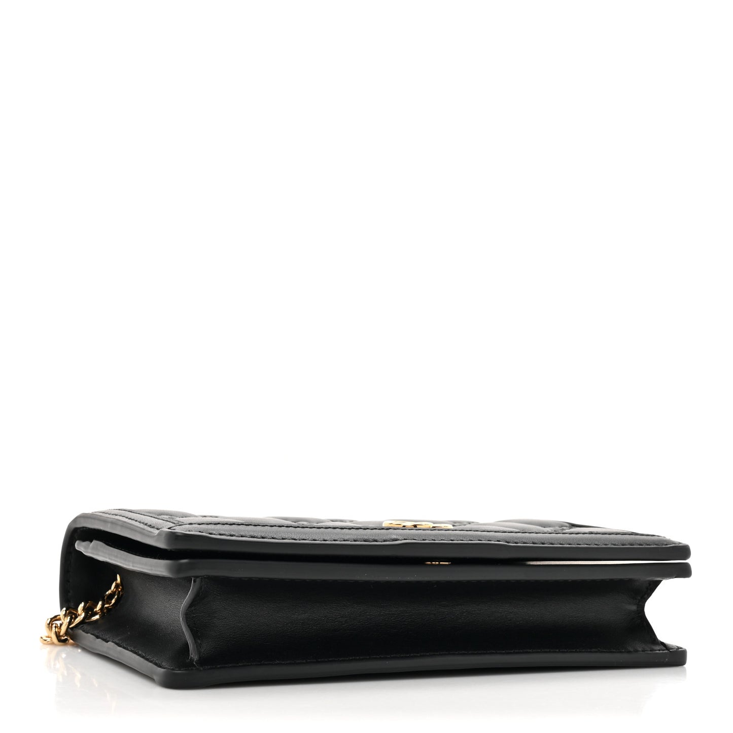 Calfskin GG Matelasse Chain Wallet Black