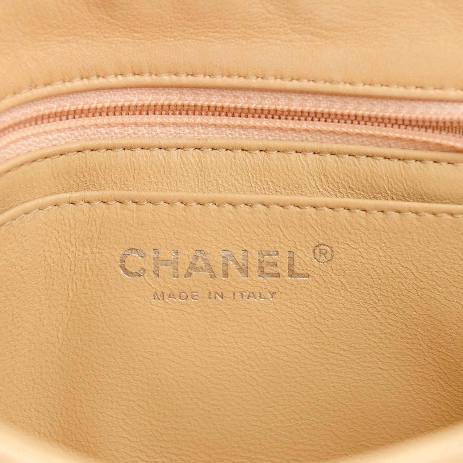 Chanel Lambskin Quilted Mini Square Flap Beige Clair 8 of 10