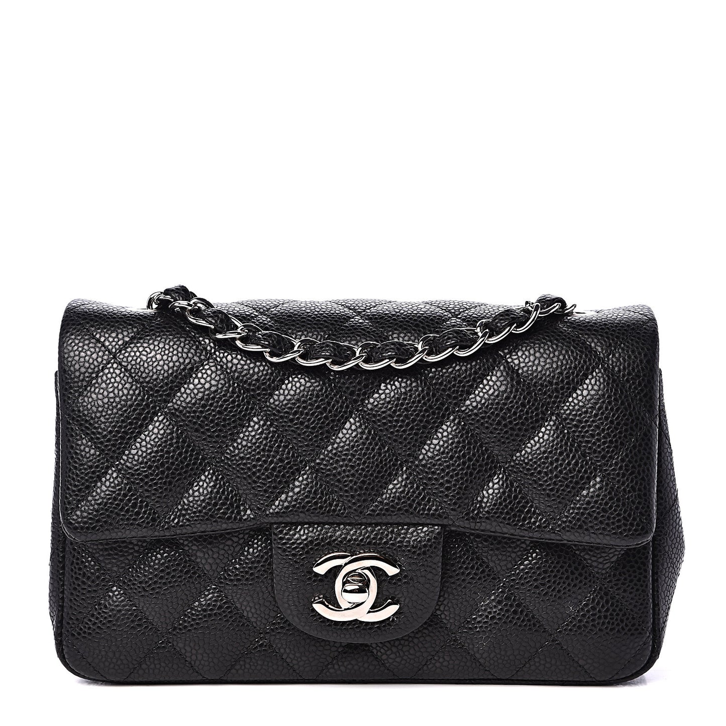 Caviar Quilted Mini Rectangular Flap Black