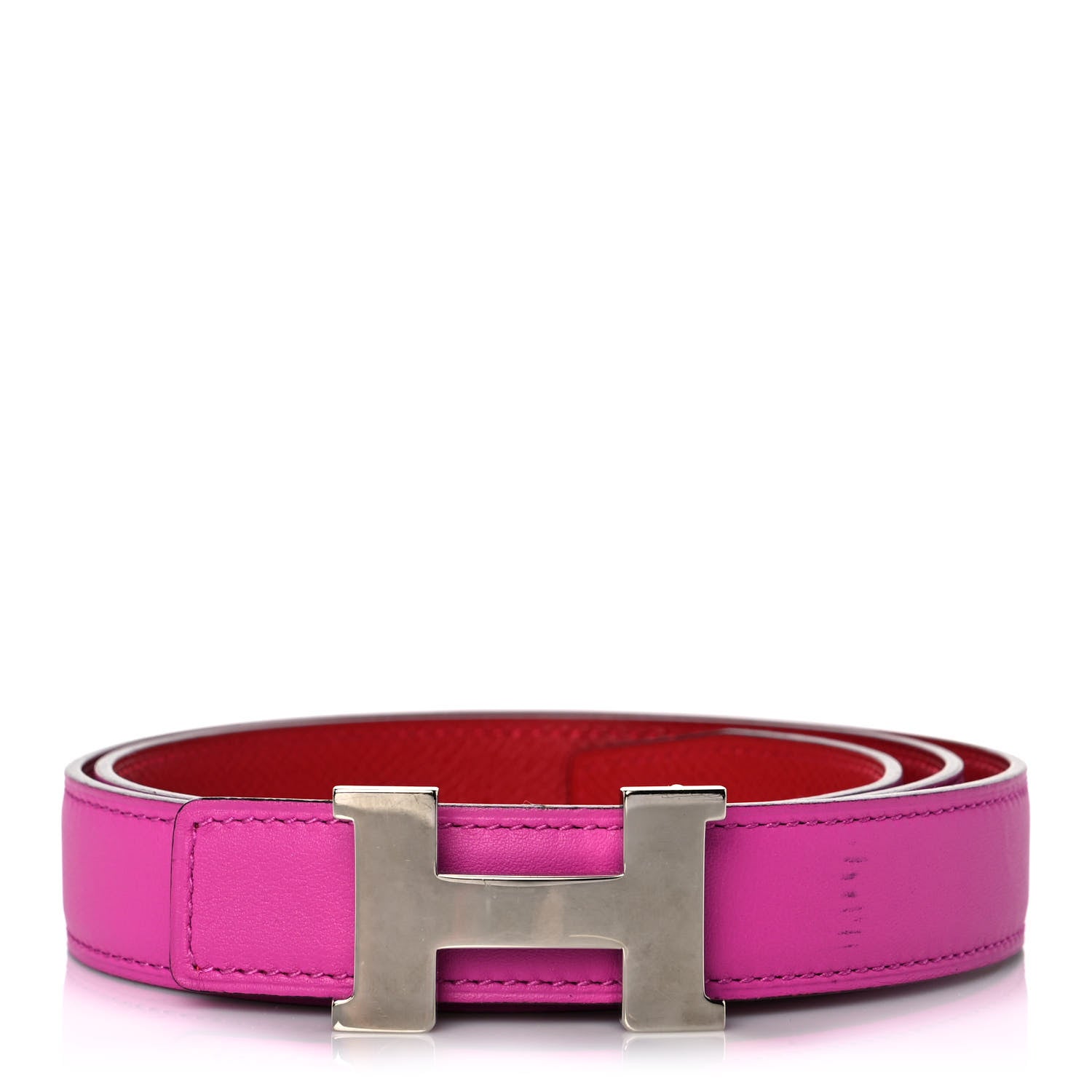 Hermes Swift Epsom 24mm Constance H Belt 80 Magnolia Rouge Casaque 1 of 5