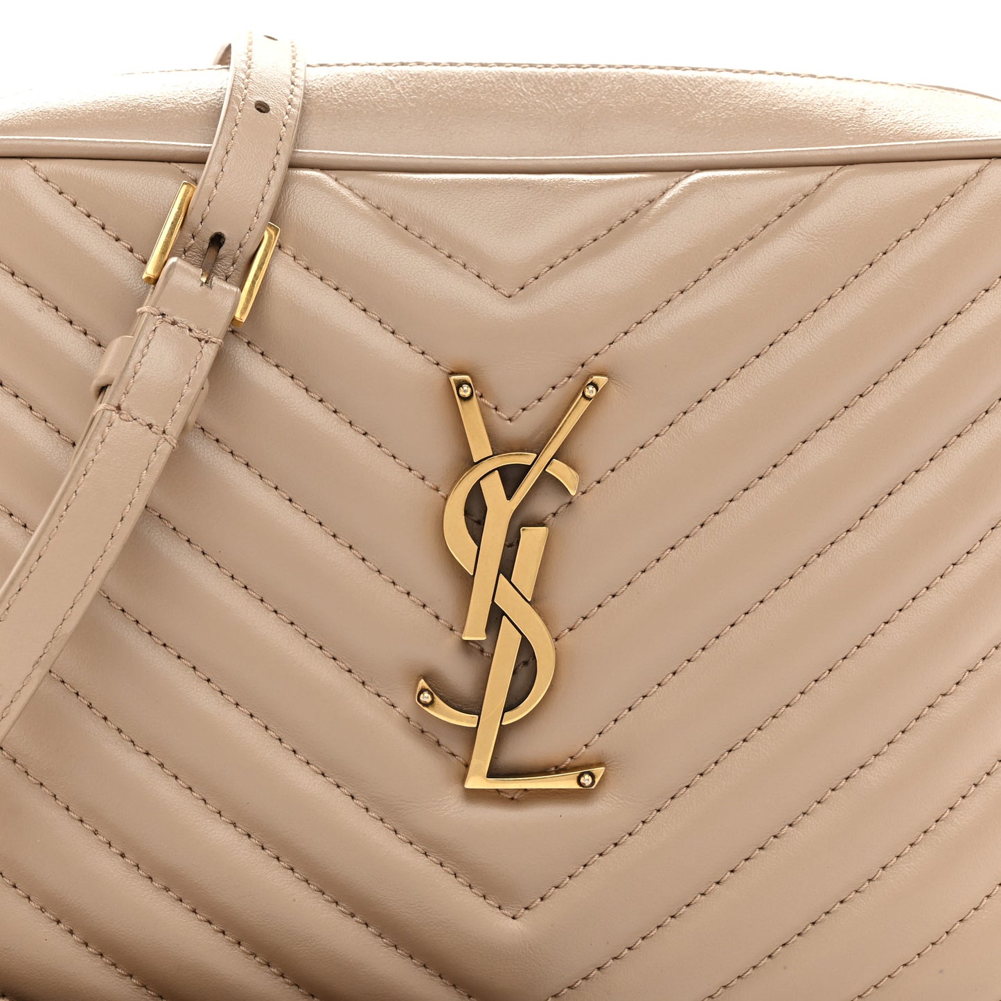 Calfskin Matelasse Monogram Lou Camera Bag Nude Powder